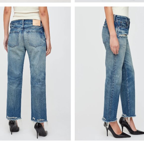 Moussy Vintage Womens Sayville Boys Jeans Mid Rise Straight Size 25 - Picture 2 of 13